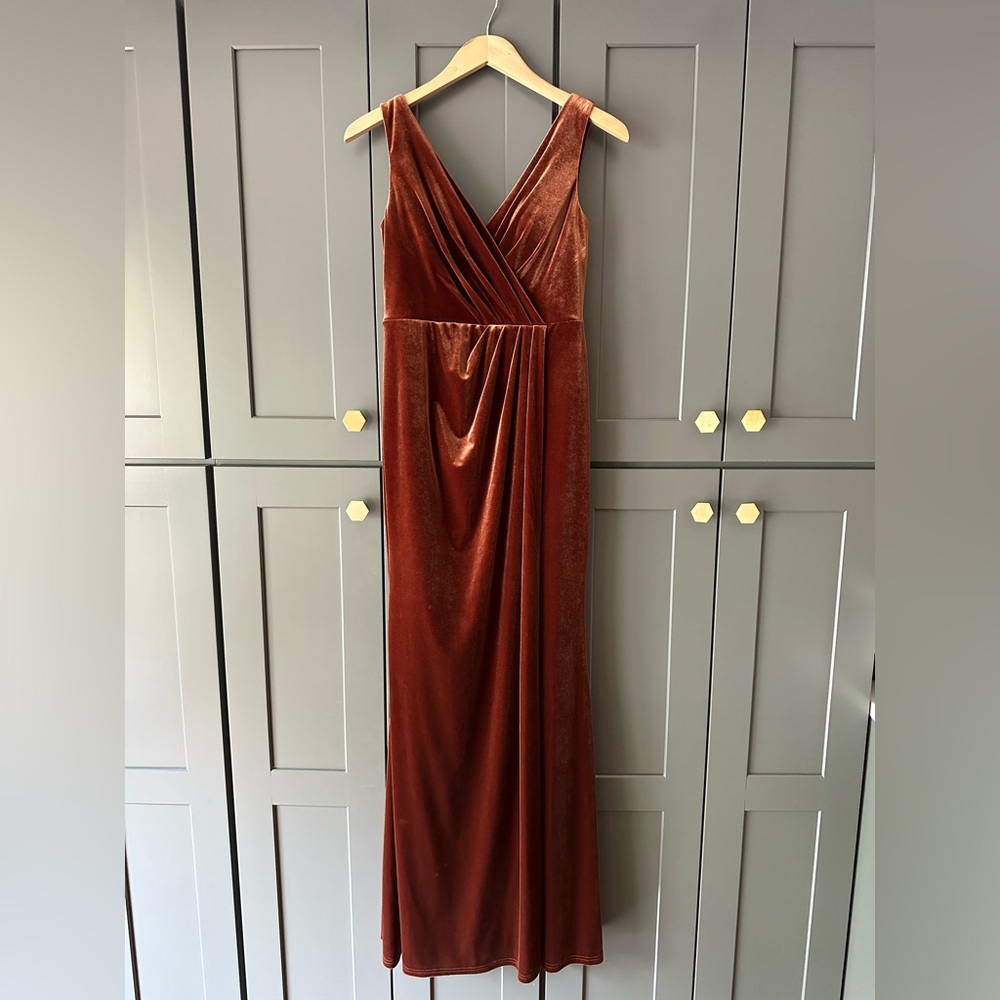 Revelry Blaire Velvet Dress - Copper